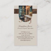 Elegant Woodgrain Key Monogram Stylish Arch Photo Visitekaartje (Achterkant)