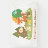 Elegant Woodland Animal Baby shower Banner (Verticaal)
