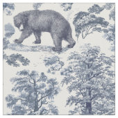 Elegant  Woodland Animal Blue Toile Pattern Stof (Close Up)