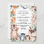 Elegant Woodland Animal Forest Vrienden Baby showe Kaart (Voorkant)