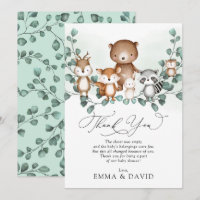 Elegant Woodland Animals Greenery Hartelijk dank