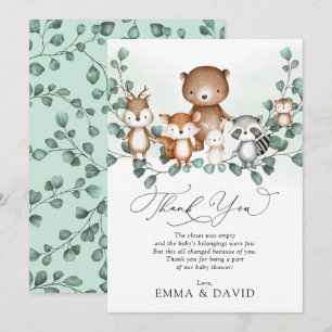 Elegant Woodland Animals Greenery Hartelijk dank