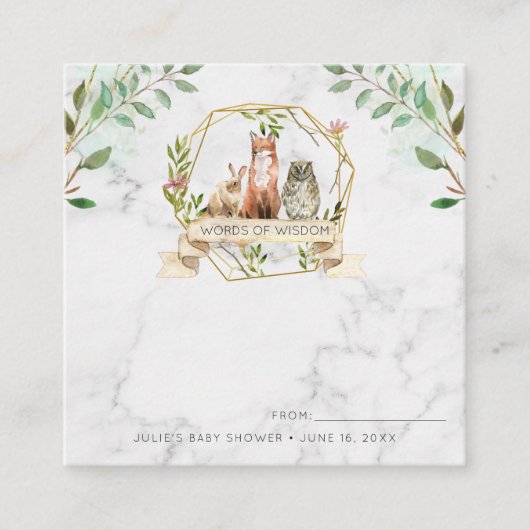 Elegant Woodland Baby shower Advies Kaart (Voorkant)