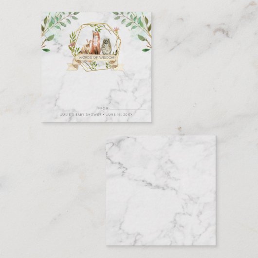 Elegant Woodland Baby shower Advies Kaart (Voorkant / Achterkant)