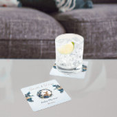 Elegant Woodland Baby shower Herten Blauw Goud Blo Kartonnen Onderzetters