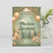 Elegant Woodland Baby shower Kaart (Staand voorkant)