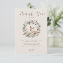 Elegant Woodland Baby Shower Thank You Bedankkaart