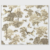 Elegant  Woodland Beige Fox Konijnentoilet Cadeaupapier (Vlak)
