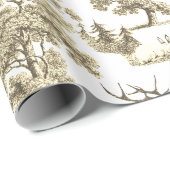 Elegant  Woodland Beige Fox Konijnentoilet Cadeaupapier (Rol Hoek)