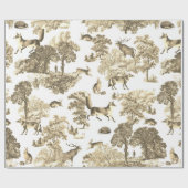 Elegant Woodland Beige Fox Konijnentoilet Cadeaupapier (Vlak)