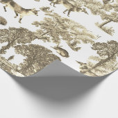 Elegant Woodland Beige Fox Konijnentoilet Cadeaupapier (Hoek)