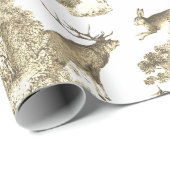 Elegant Woodland Beige Fox Konijnentoilet Cadeaupapier (Rol Hoek)