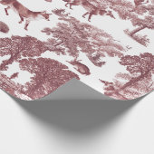 Elegant  Woodland Bourgondië Fox Konijnentoilet Cadeaupapier (Hoek)