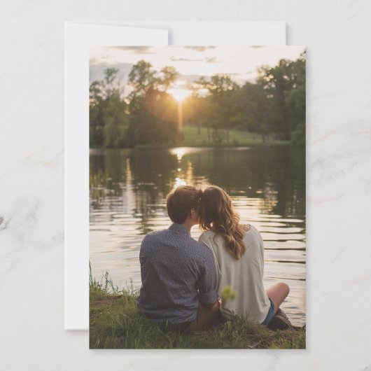 Elegant Woodland en Mountain Photo Save the Date Kaart (Achterkant)