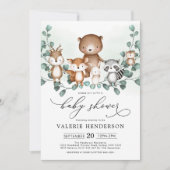 Elegant Woodland Eucalyptus Greenery Baby shower Kaart (Voorkant)