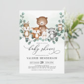 Elegant Woodland Eucalyptus Greenery Baby shower Kaart (Staand voorkant)