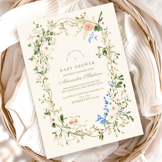 Elegant Woodland Fern Baby shower Kaart