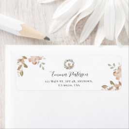 Elegant Woodland Floral Return Address Etiket
