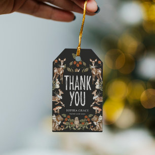 Elegant Woodland Forest Baby shower dank u Cadeaulabel