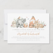 Elegant Woodland Forest Dieren Baby shower Kaart (Voorkant)