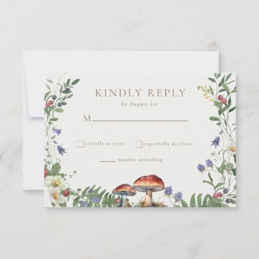 Elegant Woodland | Forest Wedding RSVP Kaartje (Voorkant)