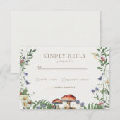 Elegant Woodland | Forest Wedding RSVP Kaartje (Voorkant / Achterkant)