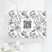 Elegant Woodland Fox Bloemen Schets Sprookje Informatiekaartje