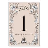 Elegant Woodland Fox Bloemen Schets Sprookje Kaart (Voorkant)