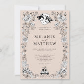 Elegant Woodland Fox Bloemen Schets Sprookje Kaart (Voorkant)