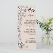 Elegant Woodland Fox Bloemen Schets Sprookje Menu (Staand voorkant)