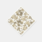Elegant  Woodland Fox Gold Beige Toile Servet (Hoek)