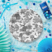 Elegant  Woodland Fox Grey Toile Papieren Bordje (Feest)