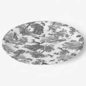 Elegant  Woodland Fox Grey Toile Papieren Bordje (Gekanteld)