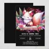 Elegant Woodland Fox Verjaardag digitaal Kaart (Voorkant / Achterkant)