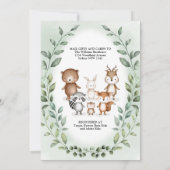Elegant Woodland Green Virtual Baby shower Kaart (Achterkant)