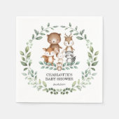 Elegant Woodland Greenery Animal Coed Baby shower Servet (Voorkant)