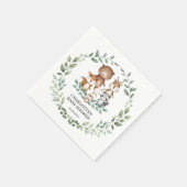 Elegant Woodland Greenery Animal Coed Baby shower Servet (Hoek)
