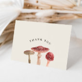 Elegant Woodland Greenery Red Mushroom Weddenschap Bedankkaart