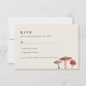 Elegant Woodland Greenery Red Mushroom Weddenschap RSVP Kaartje (Voorkant)