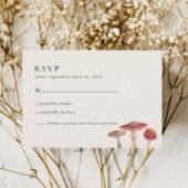 Elegant Woodland Greenery Red Mushroom Weddenschap RSVP Kaartje