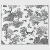 Elegant  Woodland Grey Fox Konijnentoilet Cadeaupapier (Vlak)