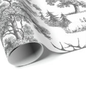 Elegant  Woodland Grey Fox Konijnentoilet Cadeaupapier (Rol Hoek)
