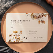 Elegant Woodland Herfst Floral Wedding Response Ka RSVP Kaartje