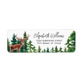 Elegant Woodland Herten retour adres label (Voorkant)
