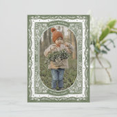 Elegant Woodland Lijst Custom Holiday Photo Card Feestdagenkaart (Staand voorkant)