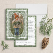 Elegant Woodland Lijst Custom Holiday Photo Card Feestdagenkaart