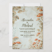 Elegant Woodland Mushroom Fern Wedding Kaart (Voorkant)