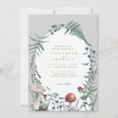 Elegant Woodland Mushroom Fern Wedding Kaart (Voorkant)