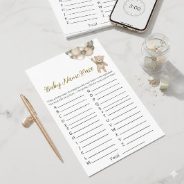 Elegant Woodland Theme Baby Name Race Shower Game Flyer