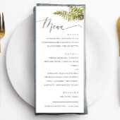 Elegant Woodland Wedding | Minimalist Forest Fern Menu